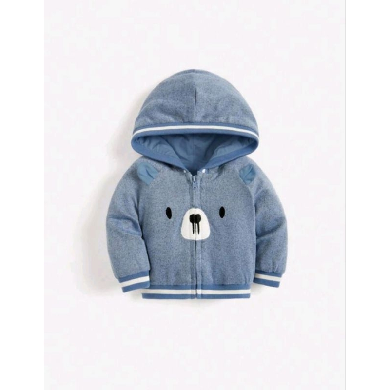 Jaqueta infantil de ursinho azul 6 a 9 meses
