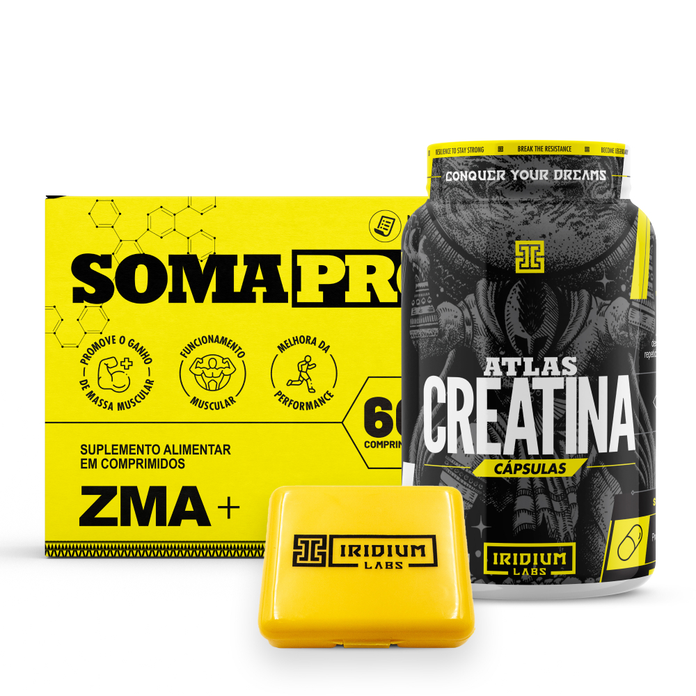 Kit Soma Pro + Atlas Creatina 60 Caps + Porta Cápsula -  Iridium Labs em Oferta na Shopee