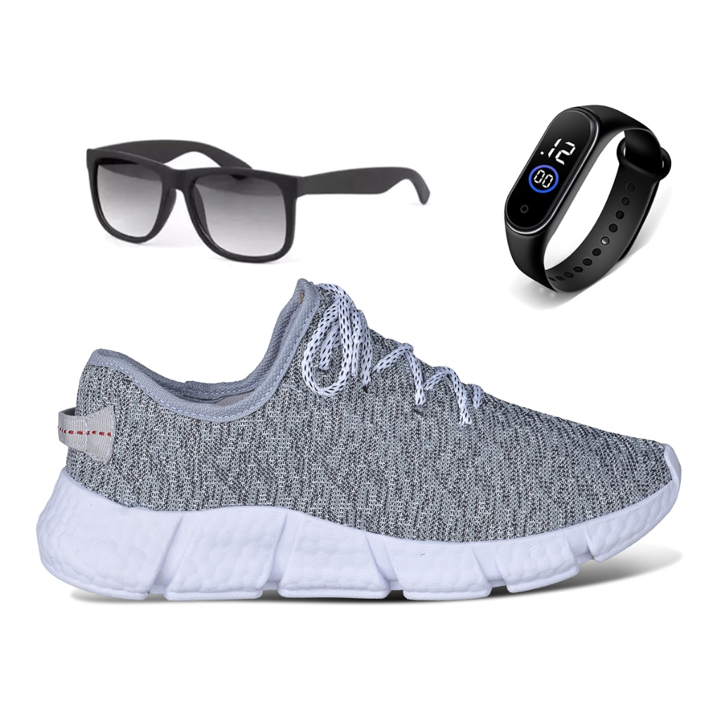 Tênis Masculino Prospect Ultra Corrida Treino Caminhada Mais Vendido + Óculos + Relógio LojaMarch