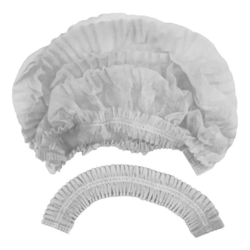 Touca Branca Descartável TNT Sanfonada 100 Un em Oferta na Shopee
