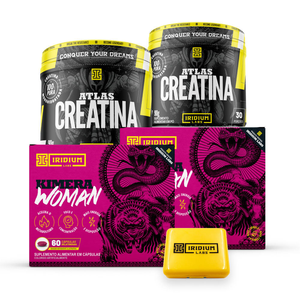 Kit 2x Kimera Woman + 2x Creatina 90g + Porta caps em Oferta na Shopee