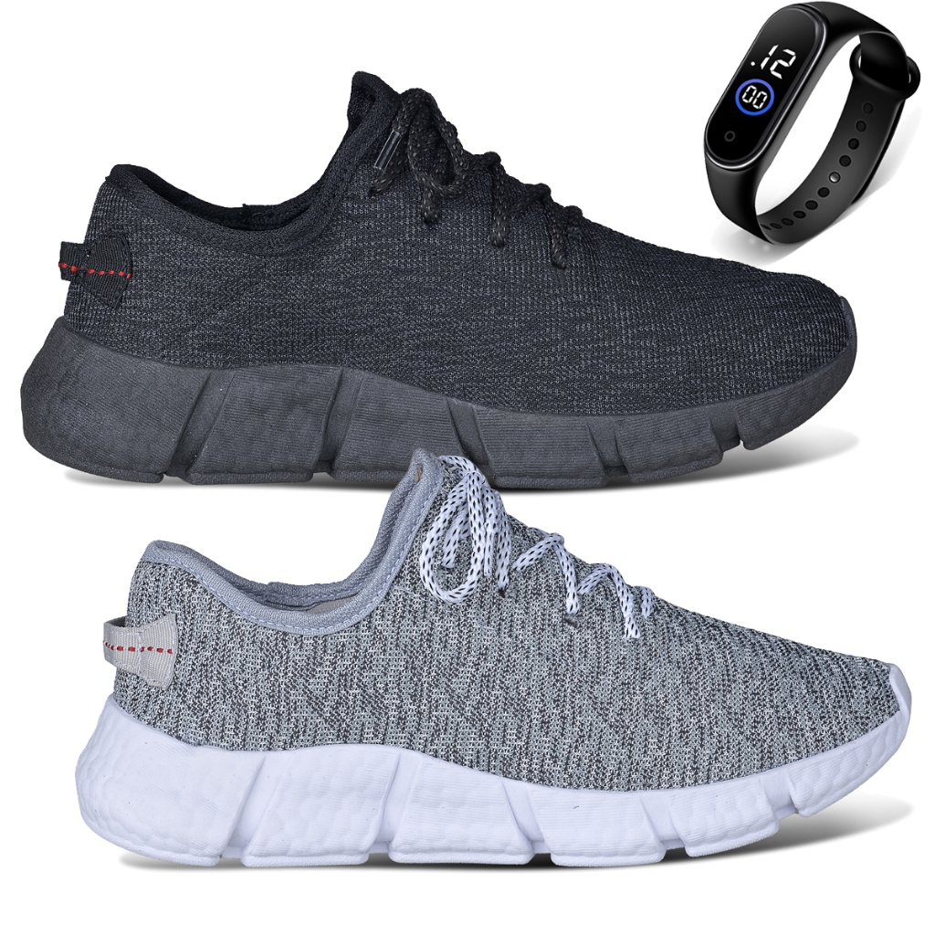 Kit 2 Tênis Masculino Prospect Ultra Original Esporte Mais Vendido Oferta + Relógio LojaSpark