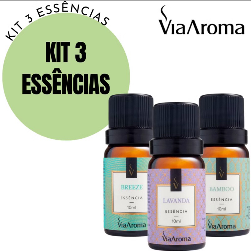 Imagem 3 Essencias Para Aromatizador Difusor de Ambiente  elétrico - Via Aroma Kit c/ 3 Essência a Escolher