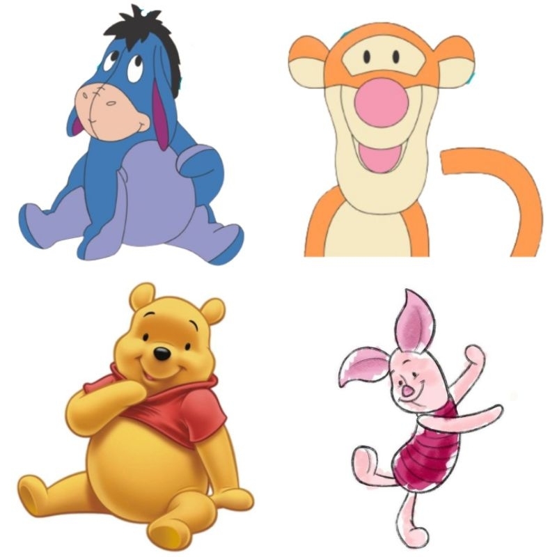 Kit Cortador Modular Turma Ursinho Pooh 7CM (Tigrão, Leitão, Ursinho Pooh e Bisonho)