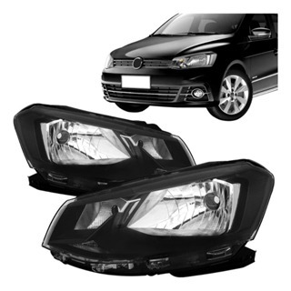 Farol Gol Voyage G7 Máscara Negra Friso Preto Foco Simples 2016 2017 2018 2019 2020