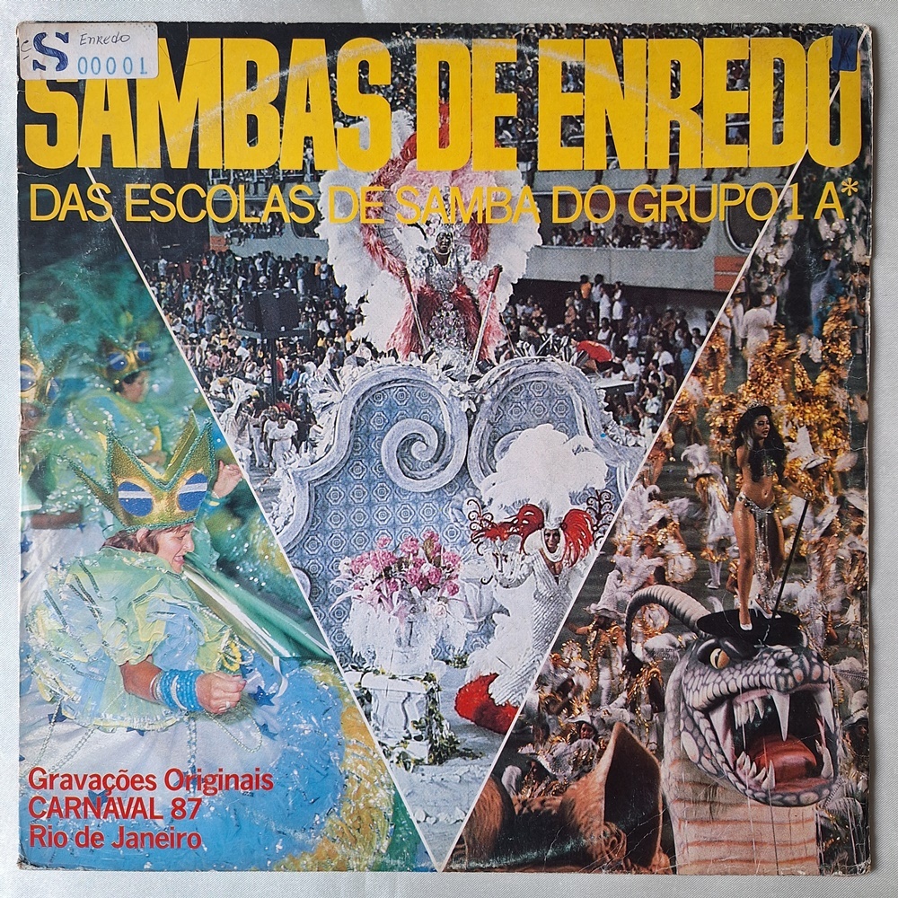 DISCO DE VINIL LP - VÁRIOS – SAMBAS DE ENREDO DAS ESCOLAS DE SAMBA DO GRUPO 1A - CARNAVAL 87 RIO DE JANEIRO (1986)