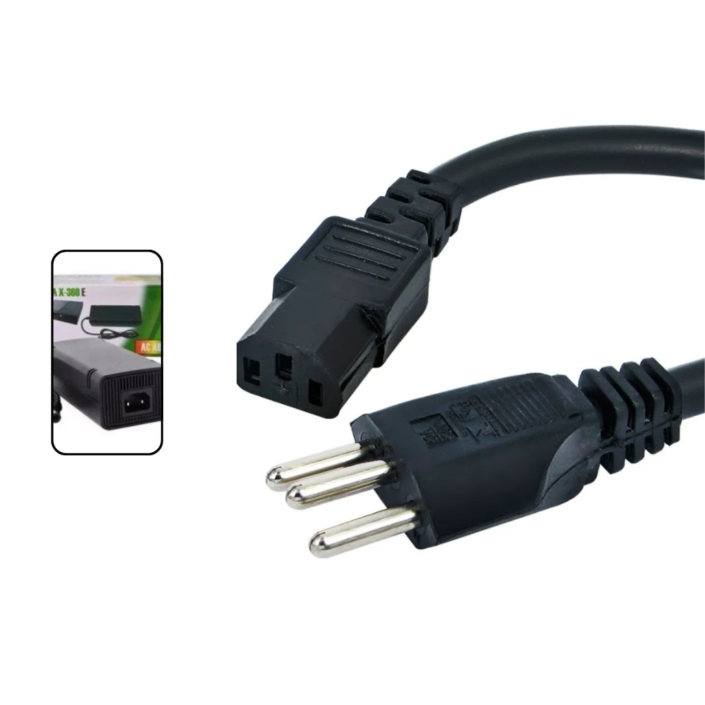 Cabo P/ Ps4 Pro E Fonte De Alimentação P/ Xbox 360 E One Fat