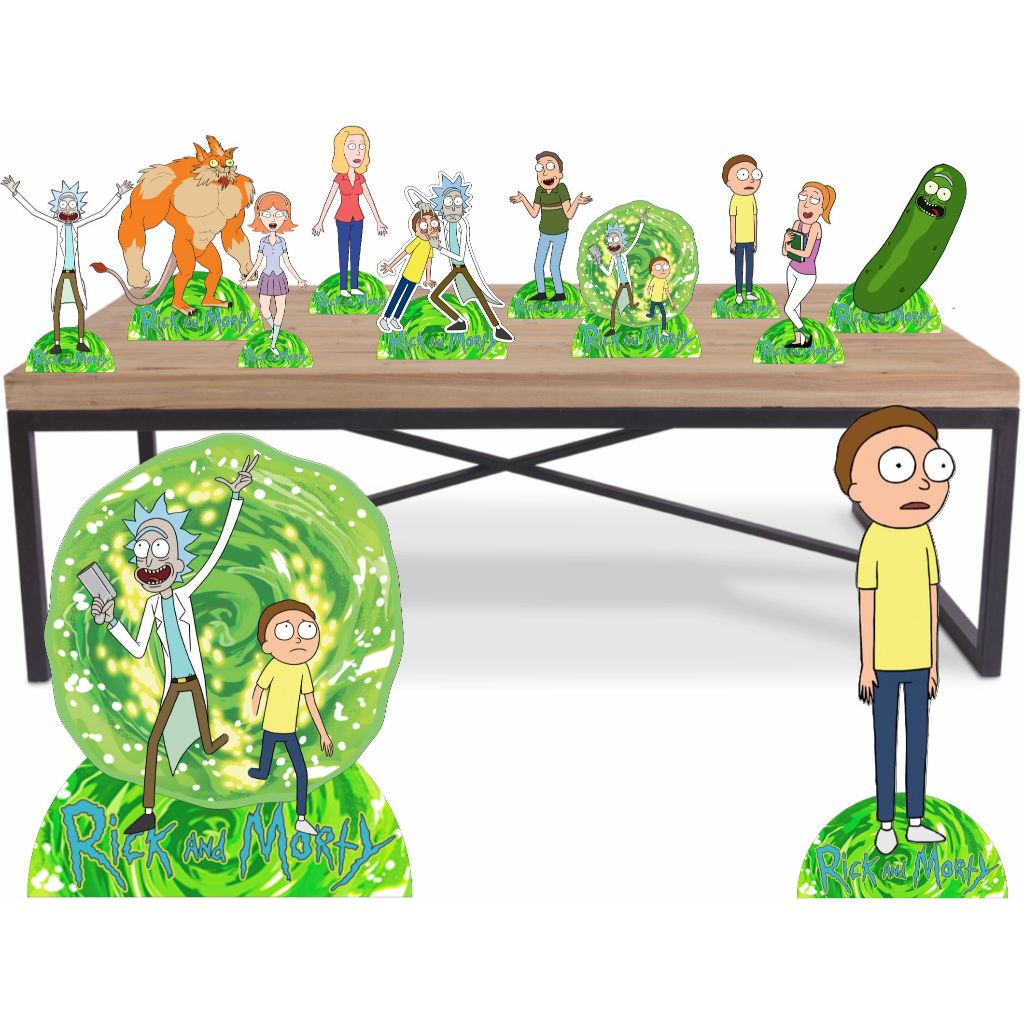 Kit Festa Rick And Morthy 8 Mesa 2 De Chão Para Decoração