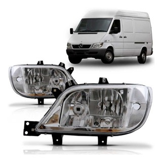 Farol Sprinter Van Utilitário Foco Duplo Máscara Cromada Cromado 2003 Até  2012