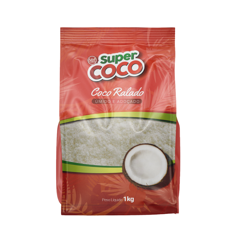 Coco Ralado Úmido Adoçado Super Coco 1kg – Para confeitaria e doces