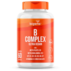 Complexo B Vegano, Apenas 1 Cápsula Ao Dia, Total 60 Cápsulas, Até 500% Idr, Bigens