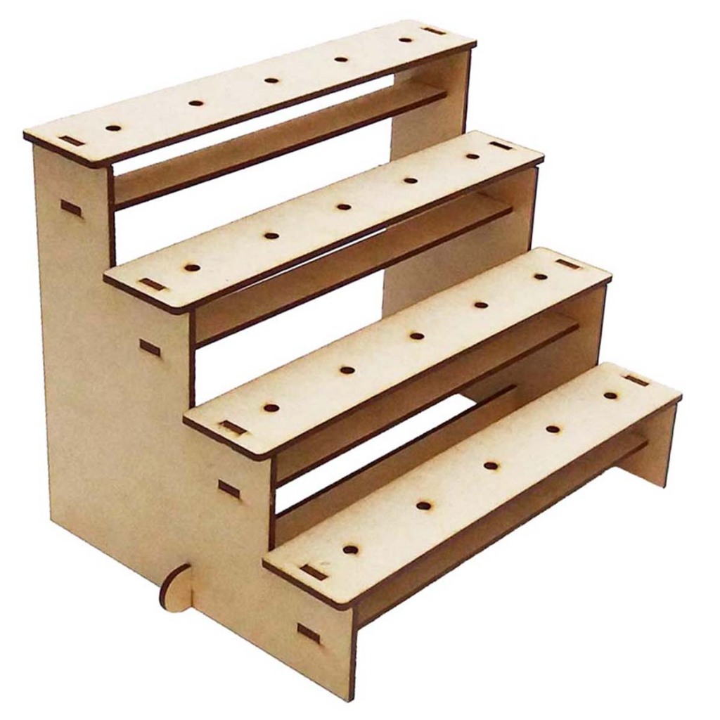 Kit 5 Piruliteiro escada mdf 4 degraus porta pirulito doce decoração mesa de festa