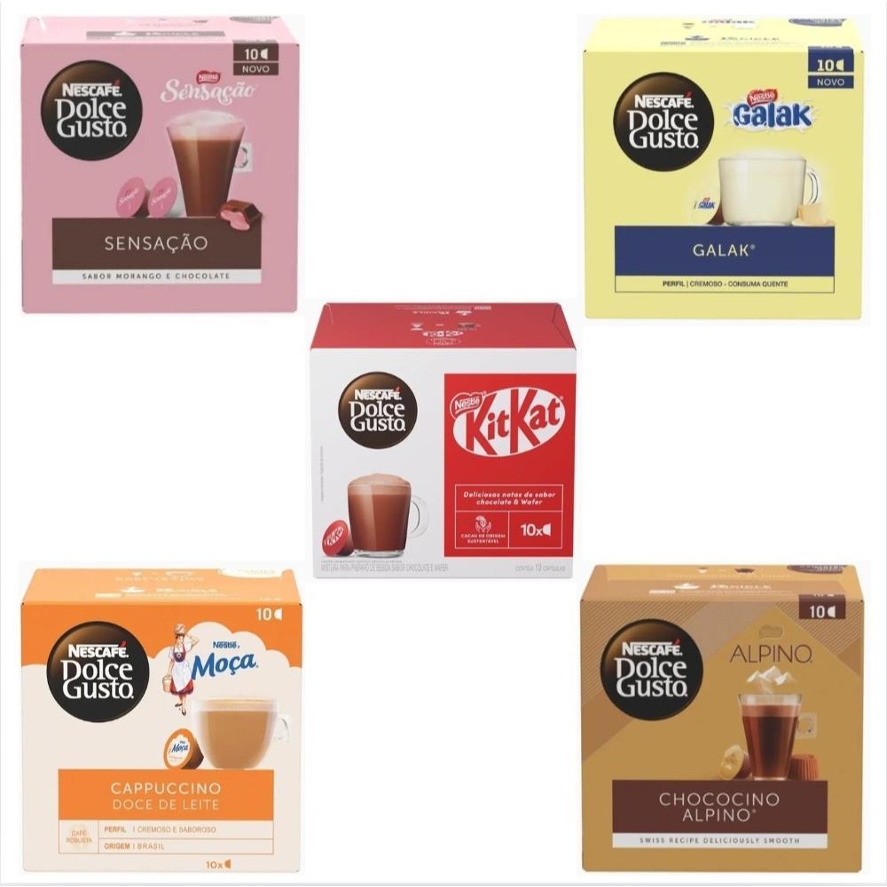 Dolce Gusto 50 Cápsulas de Café KIT KAT SGMA Nescafé® em Oferta na Shopee