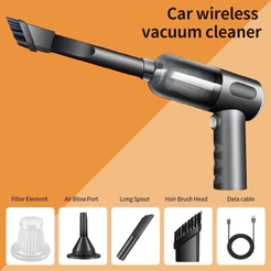 Mini Aspirador De pó Portátil Automotivo e Casa Potente Recarregável 3 in 1
