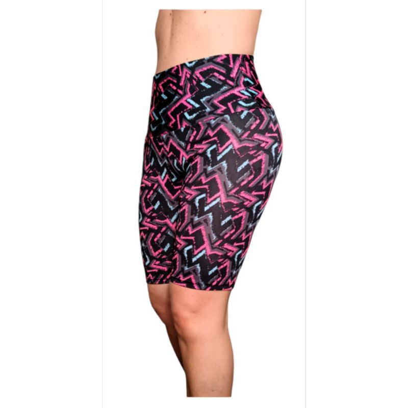 Bermuda femininq Adulto e Plus Size ciclista de suplex com cintura alta modeladora — imagem 2 de 2