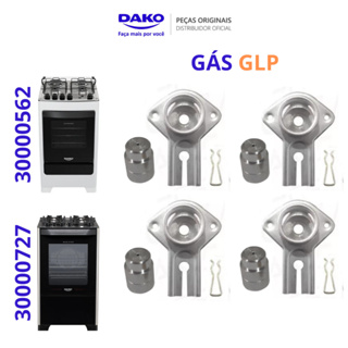 KIT SUPORTE CÂMARAS + INJETORES GLP BOTIJÃO FOGÕES DAKO SUPREME MAGISTER FABRICADOS ACIMA 2020 em Oferta na Shopee