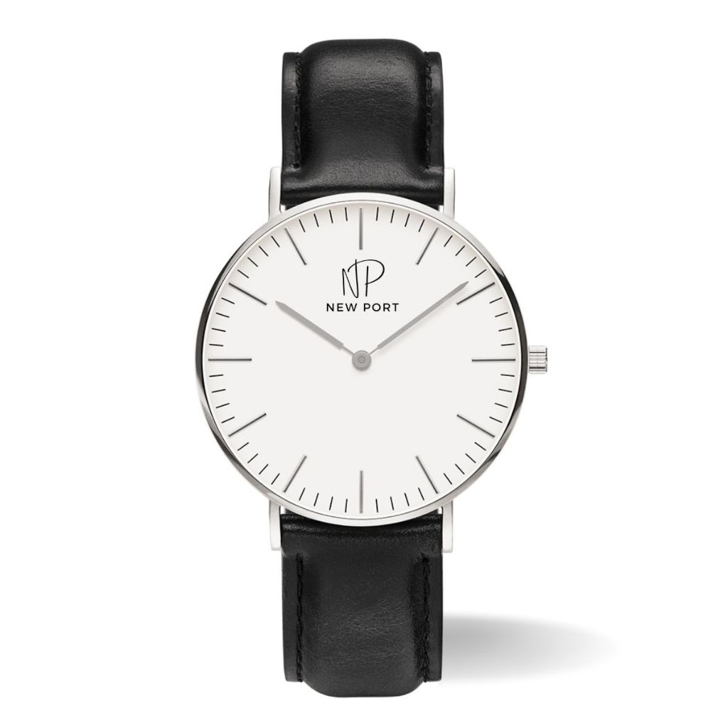 Relógio Masculino Analógico Casual De Couro Social New Port Preto 40mm