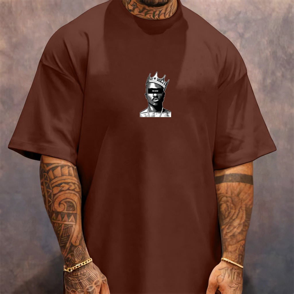 Camiseta Oversized Streetwear Masculina Gola Alta Gangster Raper Americano Estilo de Rua Camisa Tu