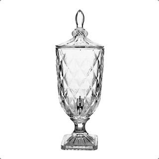 Suqueira de Vidro 5 Litros Jarra De Vidro Cristal Diamante Suporte e Torneira Tampa Água Saborizada em Oferta na Shopee