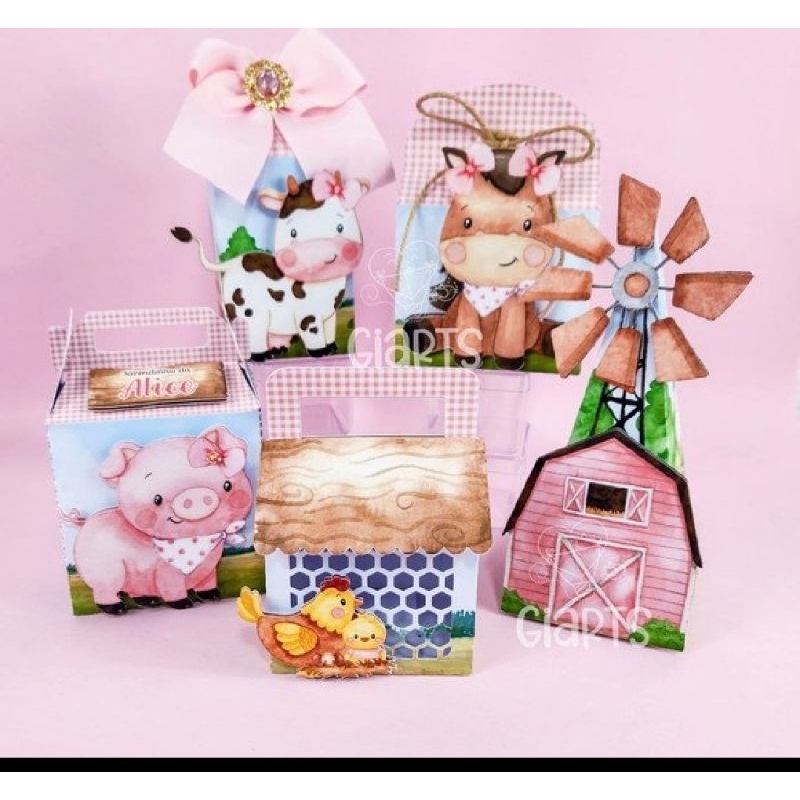 kit Personalizados Fazendinha menina/festa/aniversário