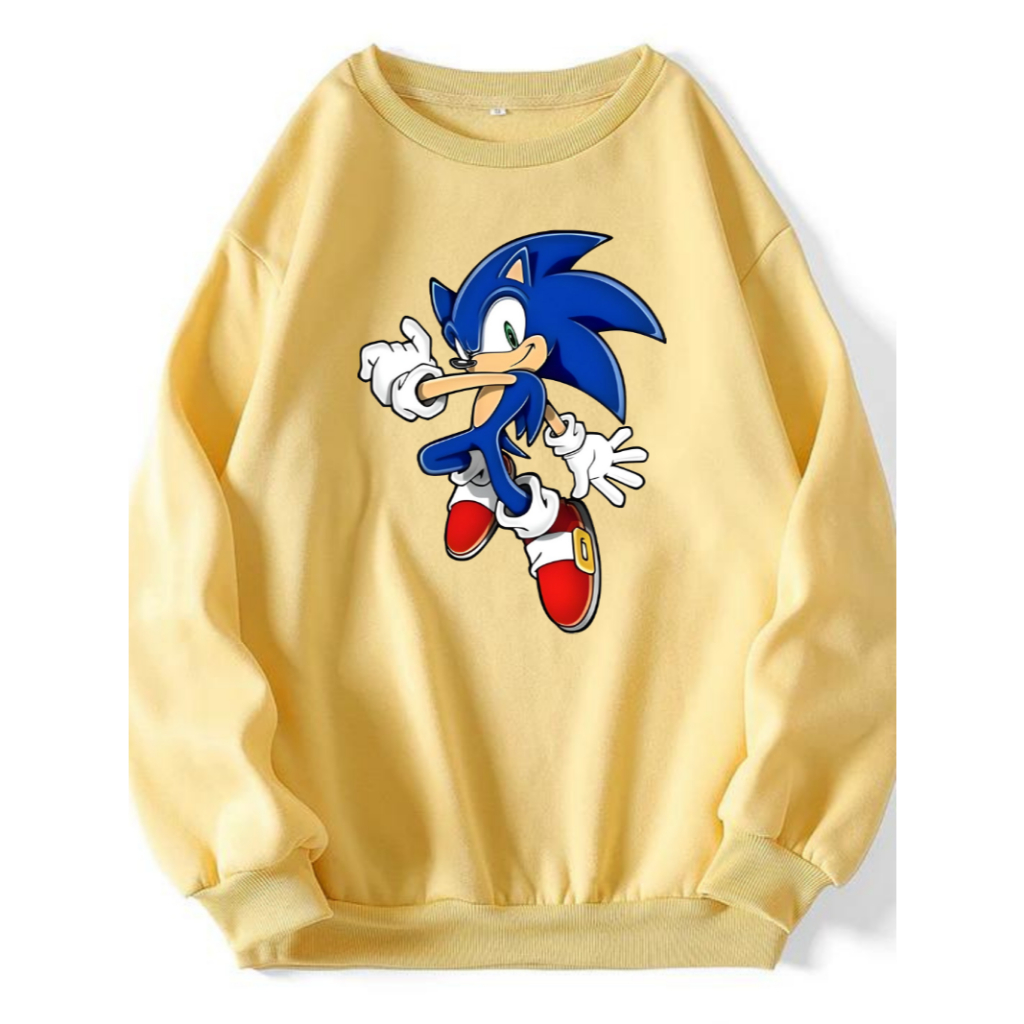 Moletom Sonic Infantil Kids Shadow Filme Desenho 06 ao 12 Blusa Careca sem Capuz Algodão Flanelado Unissex Feminina Masculina Colorida