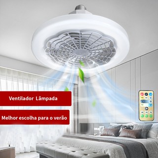 Ventilador Lâmpada De Teto Ajustável Luz 30W Led Baixo Ruído Controle Remoto Incluído