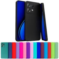 Kit 2X1 Motorola Moto Edge 50 Neo- Capa Silicone Colorida Veludo + Película Frontal em Vidro 3D