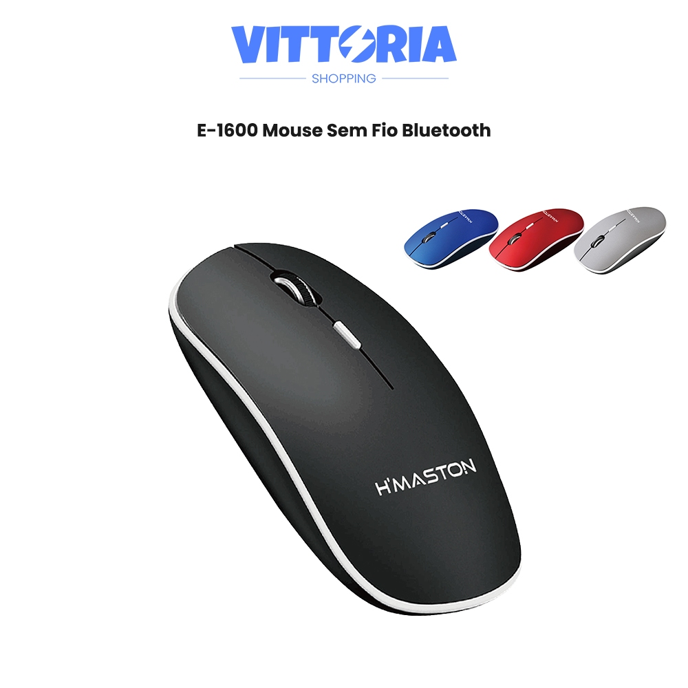 Mouse Sem Fio E-1600 2,4 Ghz Bluetooth Mouse Wireless  Pilha AA Design Ergonômico Silencioso 1200 Dpi