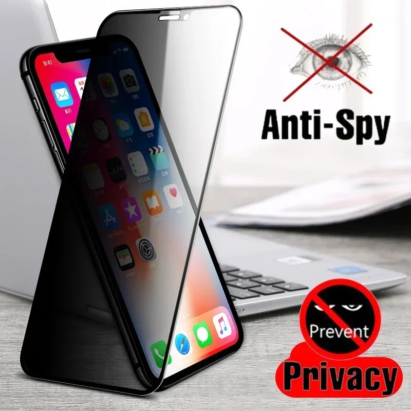 Película Privacidade iPhone 11 ao 16 PRO MAX Anti-espionagem Vidro 9H Fácil Instalação Todos Modelos