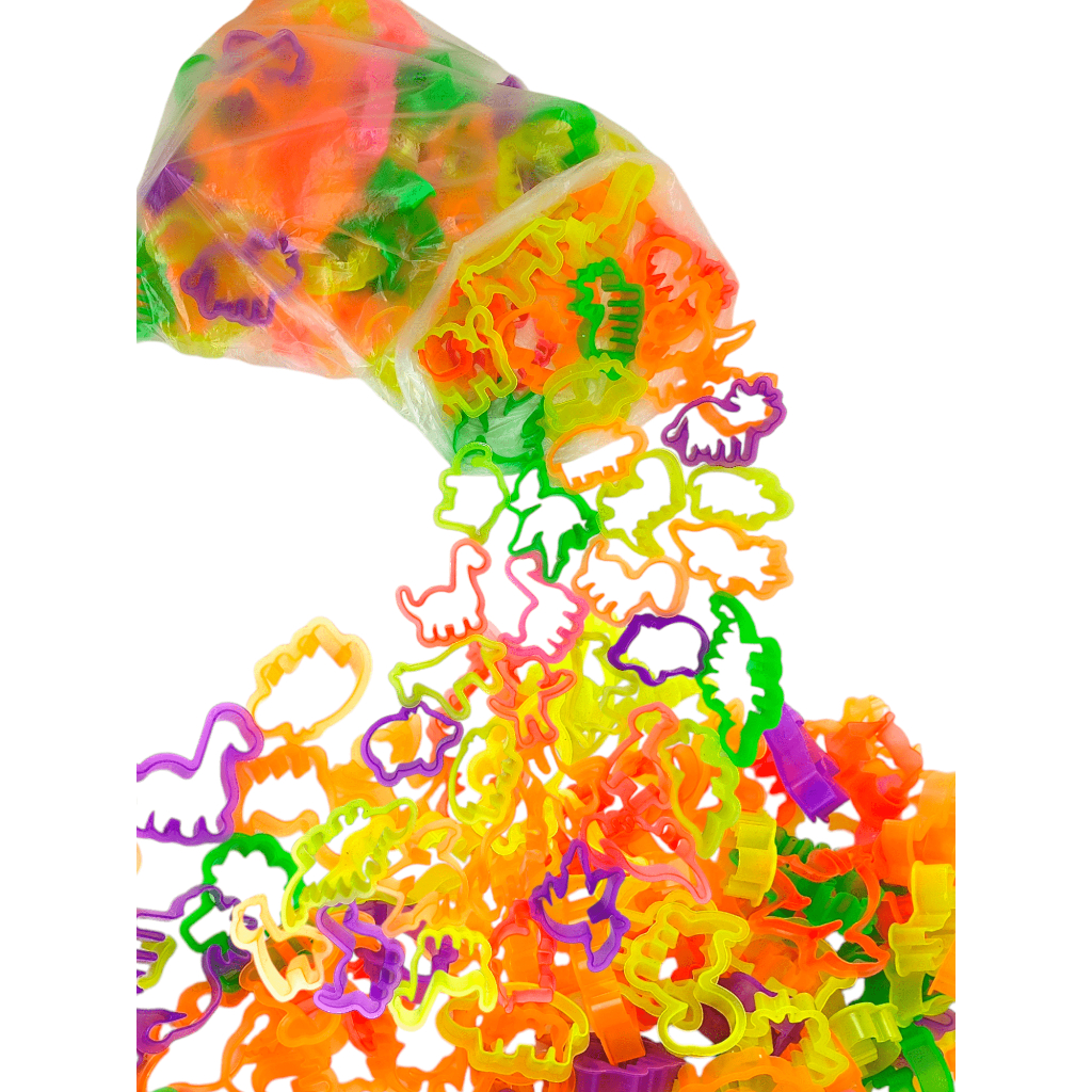 200 Cortadores de Massinha Forminha Molde Biscoito  Neon Dinossauro Safari P/ Lembrancinha Prenda