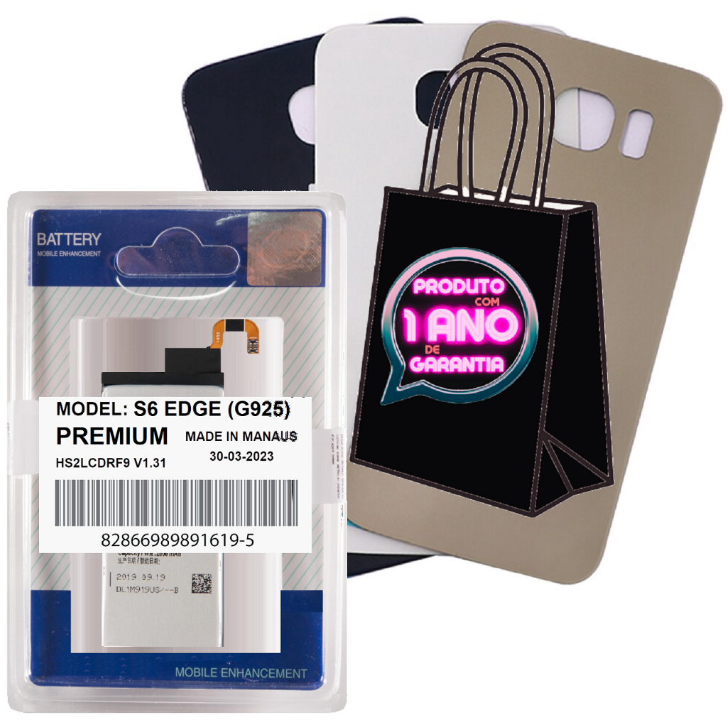 Tampa Traseira Compatível Com Galaxy S6 Edge G925 De Vidro + Battria + Envio Hoje!