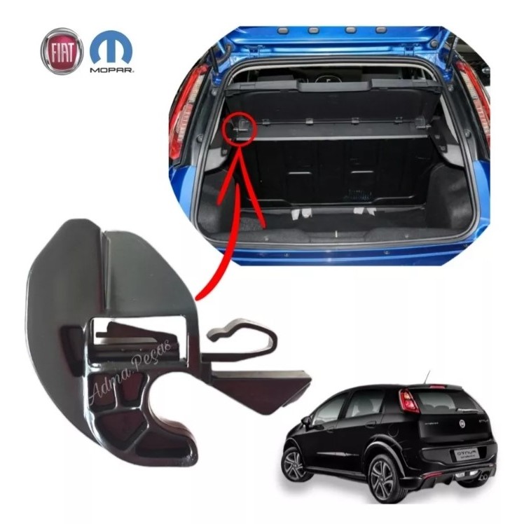 Suporte Presilha Fixação Tampão Bagagito Fiat Punto Blackmotion 2014 2015 2016 Lado Esquerdo Orig