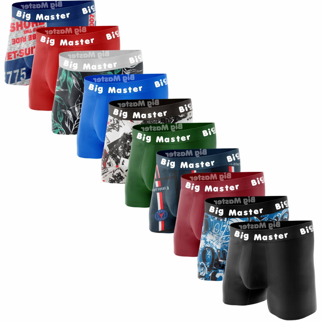 Tam- GG3,GG2,GG1,XGG,GG  Kit Com 5 Cueca Boxer PLUS SIZE  (  BIG MASTER original ) Direto da Fábrica em Oferta na Shopee