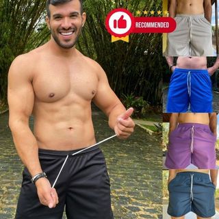 Shorts Masculino Tactel Casual Academia Esportes Exercícios Corrida Futebol Esportes ao ar livre Shorts Masculino Short
