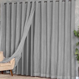 Cortina Gaze De Linho Com Forro Blackout Luxo 3 x 2,50/2,80/2,60/2,20/2,40/2,30 em Oferta na Shopee