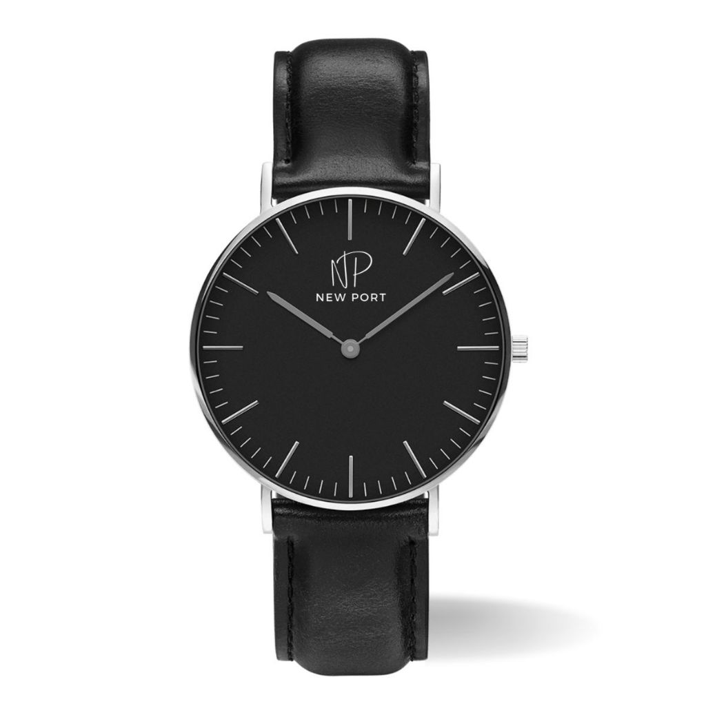 Relógio Masculino Analógico Pulseira De Couro Casual Social Luxo New Port 40mm