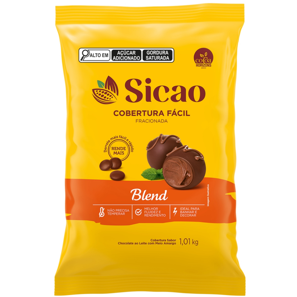 Gotas de Chocolate Cobertura Fácil Fracionada Blend 1,01kg Sicao