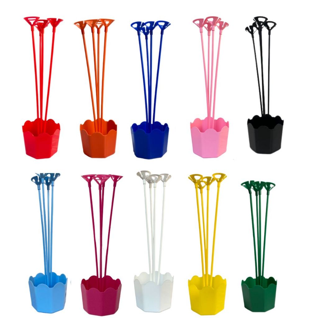 15  Centro de mesa festa Cachepot aniversário com Varetas e suporte para balão em Oferta na Shopee