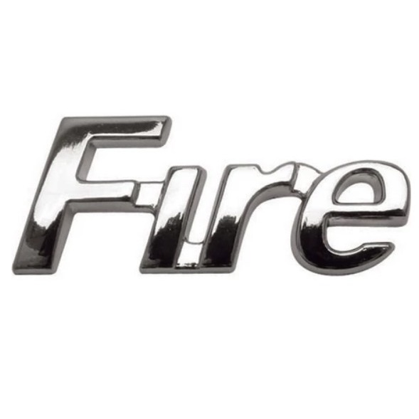 Emblema Letreiro Escrita Fire Fita 3M Peça Cromada FIRE- UNO/PALIO 99/00