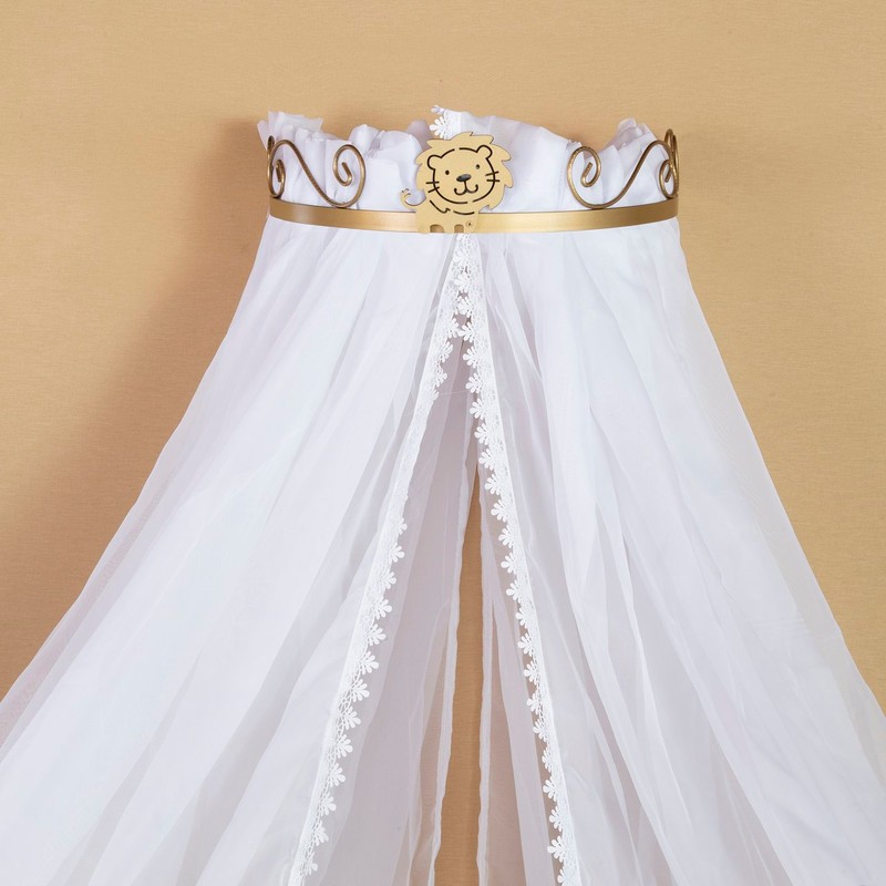 Mosquiteiro de Voil Berco Com Dossel Unisex Rei Dourado Leao