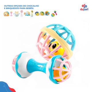 Chocalho Divertido Bolinha Mordedor Brinquedo de Bebe Silicone 2pçs Mordedor Chocalho Bebe...