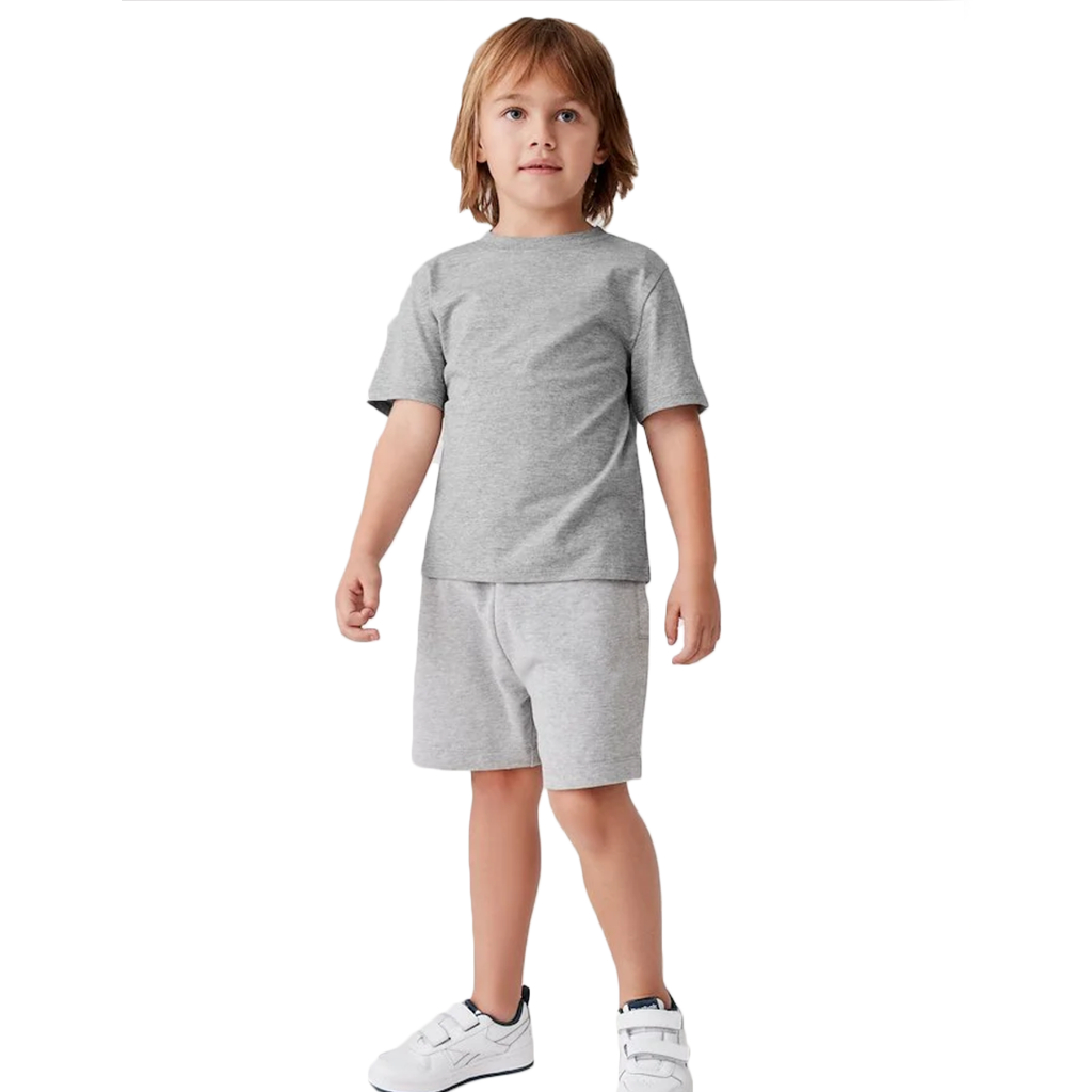 Camiseta MenIno Menina Algodão Unissex Fabricação Própria Cinza