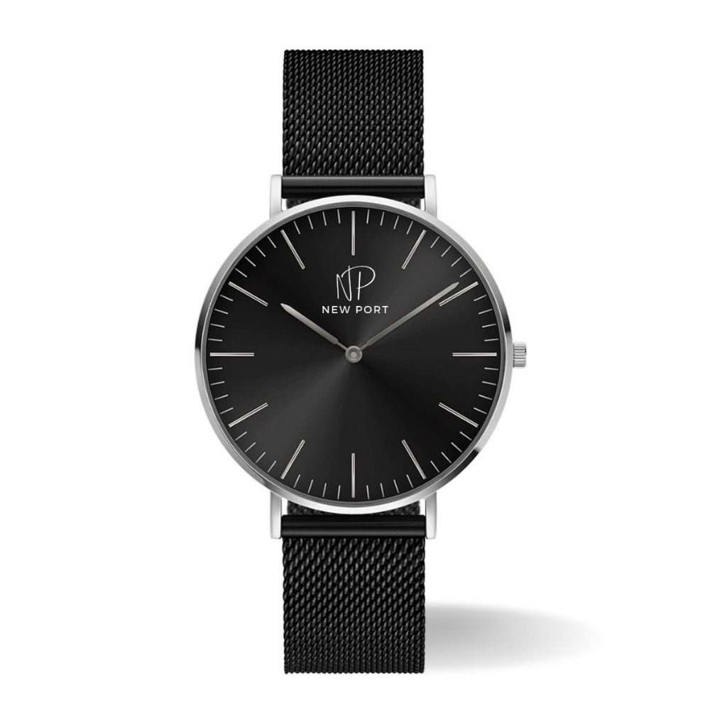 Relógio Masculino Preto Analógico Casual De Pulso Luxo Original New Port 40mm