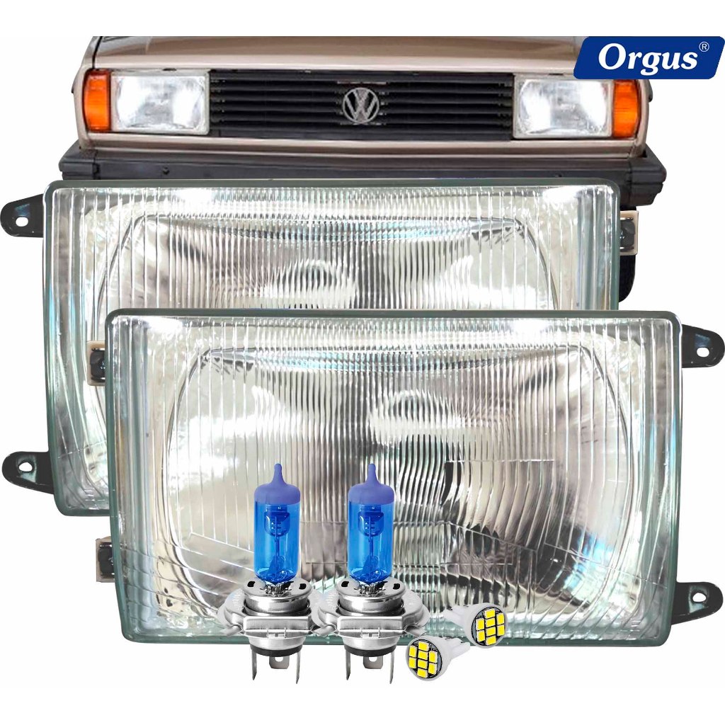 Farol Voyage 1981 1982 1983 1984 1985 1986 Gol Saveiro 1985 1986 Lente de Vidro Orgus com Lâmpadas