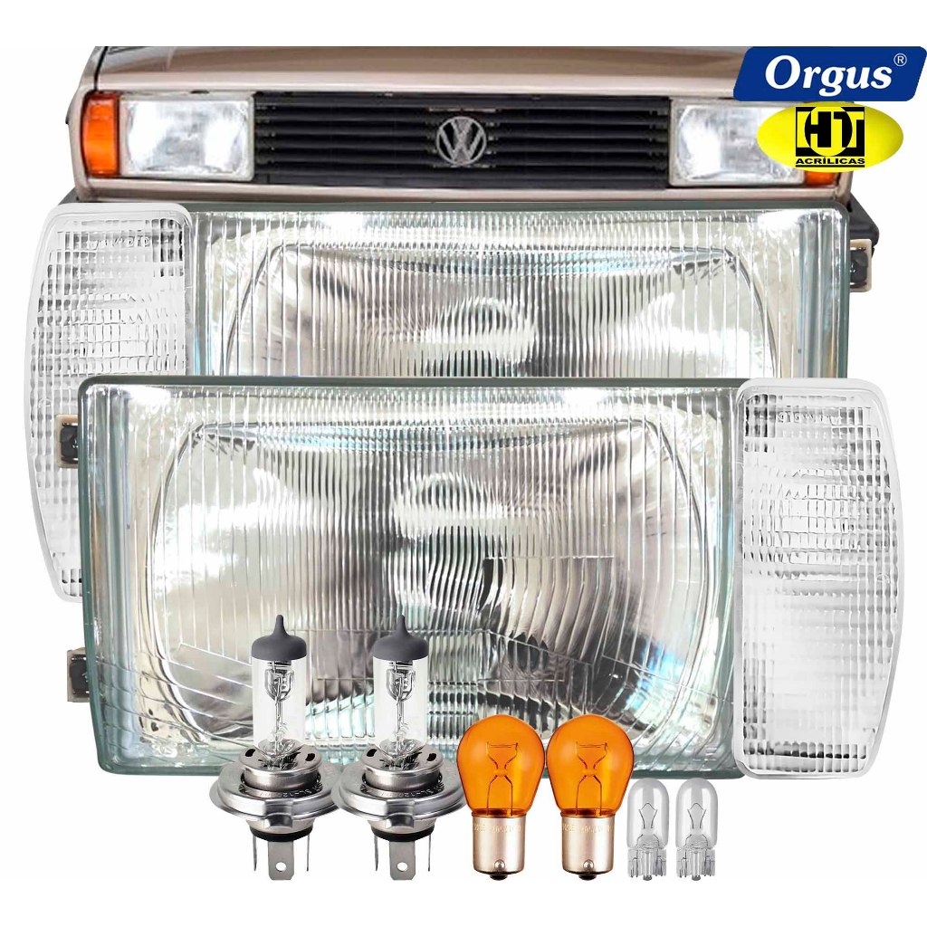 Farol Voyage 1981 1982 1983 1984 1985 1986 Gol Saveiro 1985 1986 Lente de Vidro com Setas e Lâmpadas