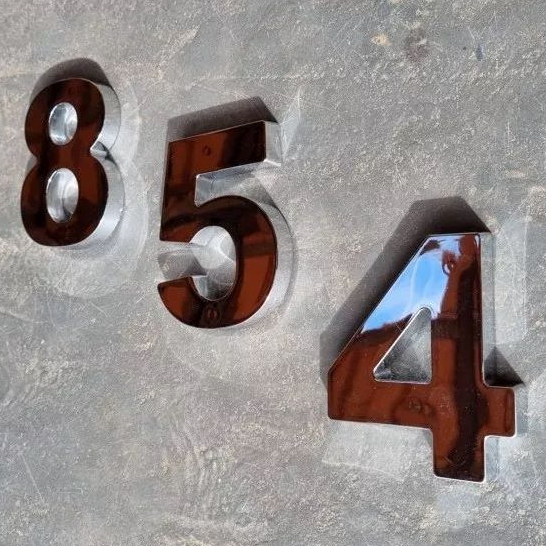 Número Residencial Cromado 10cm 0 ao 9 , A B C D em Oferta na Shopee