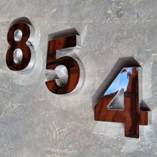 Número Residencial Cromado 10cm 0 ao 9 , A B C D em Oferta na Shopee