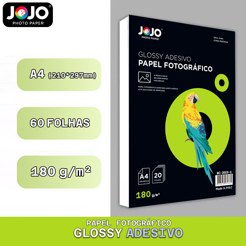 Detalhes do 60 folhas Papel Fotográfico 180g Glossy Adesivo Brilhante A4 Premium A prova d'água p/ impressão jato de tinta Inkjet