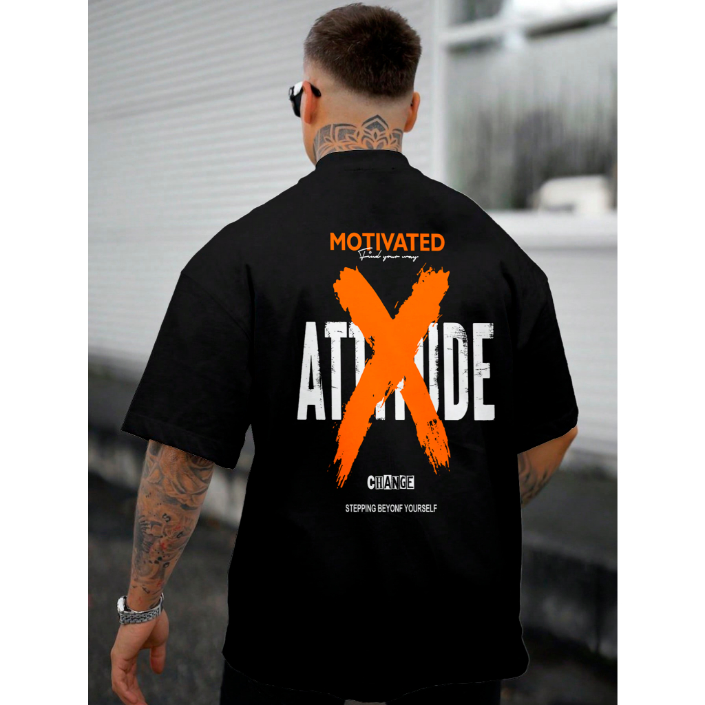 Camiseta Oversized Masculina Musculação Academia Verão Atitude X Tecido Premium Macio Top Moda Confortavel Estilo Rua