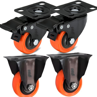 Kit 4 Rodinha para Moveis Rodizio Roda Reforcada Com E Sem Trava 50mm 2" Retratil 400kg Marca RRJ em Oferta na Shopee